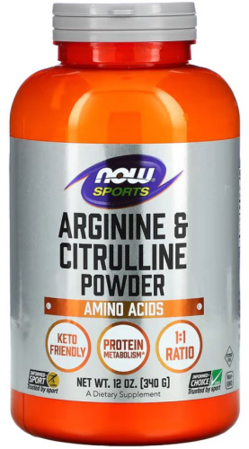 Arginine & Citrulline Powder (Аргинин и Цитруллин) 340 г (Now Foods)
