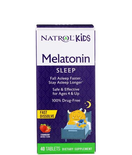 Melatonin для детей натуральный клубничный вкус 40 таблеток (Natrol)