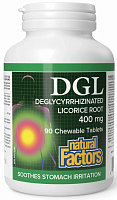 DGL Root Extract 400 mg (Глицирризинат солодки 400 мг) 90 жев. таб. (Natural Factors)