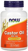 Castor Oil 650 мг (Касторовое масло) 120 мягких капсул (Now Foods)