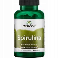 Spirulina 500 мг (Спирулина) 180 таблеток (Swanson)