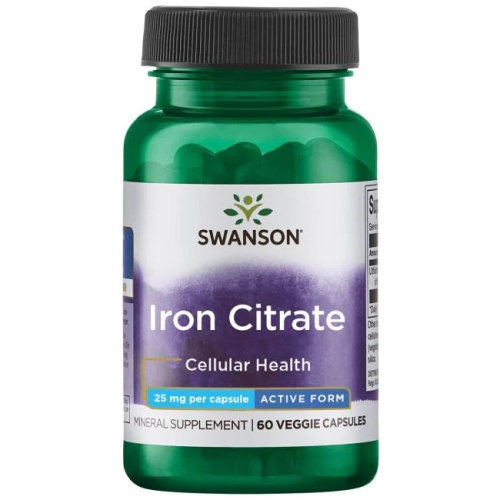 Iron Citrate 25 mg (Цитрат Железа 25 мг) 60 вег капсул (Swanson)
