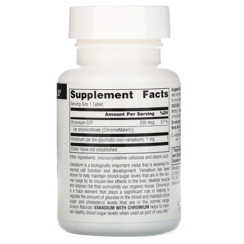 Vanadium with Chromium (Ванадий с хромом) 90 таблеток (Source Naturals) фото 2