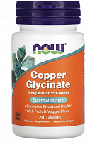 Copper Glycinate 3 мг 120 таблеток (Now Foods)
