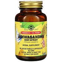 Ashwagandha Root Extract 300 мг (Ашваганда экстракт корня) 60 вег капсул (Solgar)