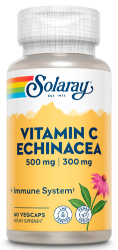 Vitamin C 500 mg Echinacea 300 mg (Витамин C 500 мг Эхинацея 300 мг) 60 вег капсул (Solaray)