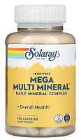Mega Multi Mineral Iron-Free (Комплекс минералов без железа в составе) 100 капсул (Solaray)