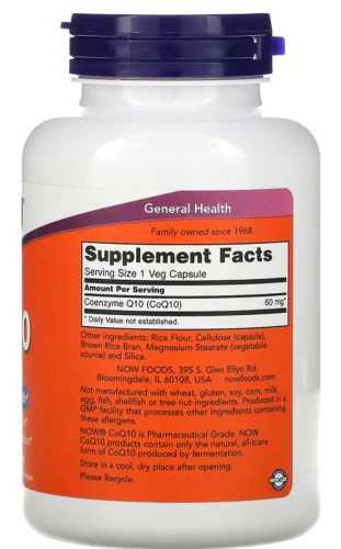 CoQ10 60 мг 180 вег капсул (Now Foods) фото 2