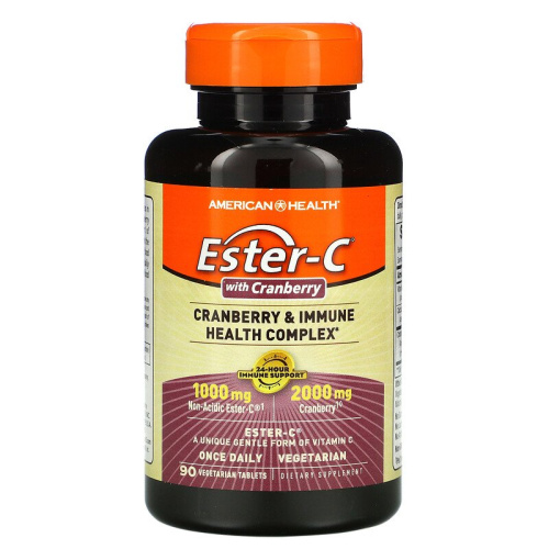 Vitamin C Ester-C с клюквой и комплексом для поддержки иммунитета 90 таблеток (American Health) фото 3