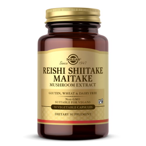 Reishi Shiitake Maitake Mushroom Extract 50 вег капсул (Solgar)