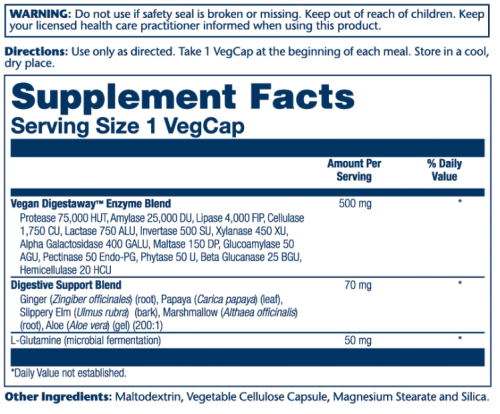 Vegan Digestaway (Смесь Пищеварительных Ферментов) 60 вег капсул (Solaray)  фото 2