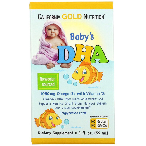 Омега-3 с Витамином Д3 (Детская ДГК) 1050 mg -  59 мл (California Gold Nutrition)