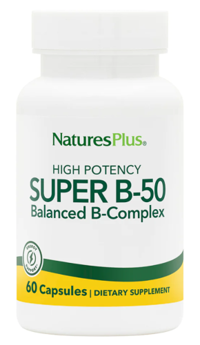 Super B-50 HP (сбалансированный комплекс витаминов B) 60 капсул (NaturesPlus)