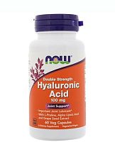 Hyaluronic Acid 100 мг (Гиалуроновая кислота) 60 вег капсул (Now Foods)