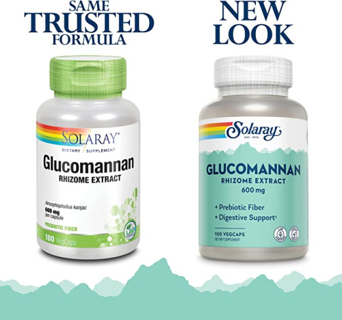 Glucomannan 600 mg (Глукоманнан 600 мг) 100 вег капсул (Solaray) фото 3