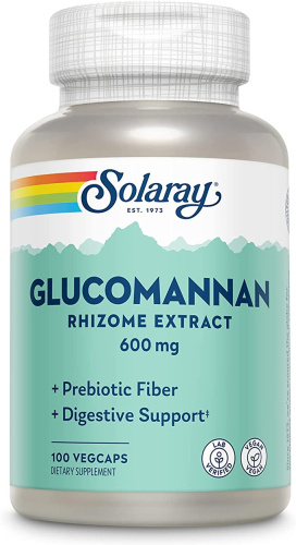 Glucomannan 600 mg (Глукоманнан 600 мг) 100 вег капсул (Solaray)