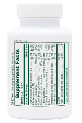 Mega B-100 SR (сбалансированный комплекс витаминов B) 90 таблеток (NaturesPlus) фото 2