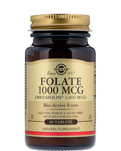 Folate 1000 mcg (Metafolin 1000 mcg) 60 таблеток (Solgar)