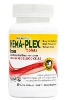 Hema-Plex SR (железо с незаменимыми веществами для здоровых эритроцитов) 60 таблеток  (Natures Plus)