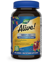 Alive! Men's 50+ Multi Gummy (Мультивитамины для Мужчин 50+) 60 жевательных таблеток (Nature's Way)