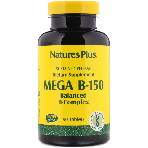 Mega B-150 SR (сбалансированный комплекс витаминов B) 90 таблеток (NaturesPlus) фото 4