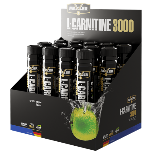 L-Carnitine Shots 3000 mg (Л-Карнитин 3000 мг) 14 ампул по 25 мл (Maxler) 