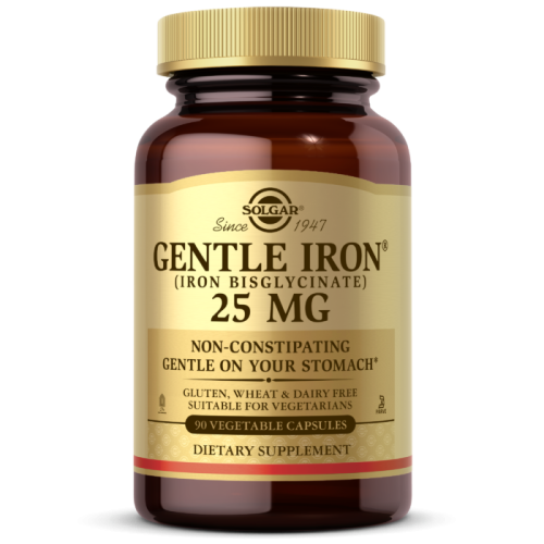 Gentle Iron (Iron Bisglycinate) 25 мг 90 капсул (Solgar)