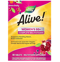 Alive! Women’s 50+ Complete Multivitamin (витамины для женщин старше 50 лет) 50 табл (Nature's Way)