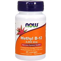 Methyl B-12 5000 мкг (Метилкобаламин) 60 леденцов (Now Foods)