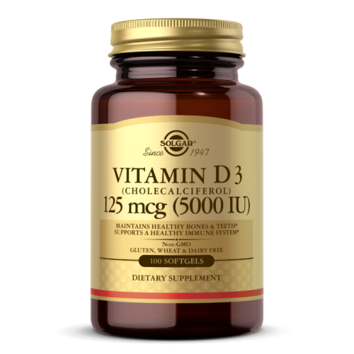 Vitamin D3 (Витамин Д3) 125 мкг (5000 IU) 100 гелевых капсул (Solgar)