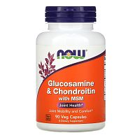 Glucosamine & Chondroitin with MSM 90 вег капсул (Now Foods)