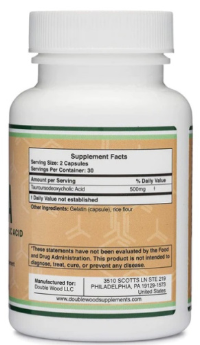 TUDCA 250 мг (Тауроурсодезоксихолевая кислота) 60 капсул (Double Wood Supplements) фото 2