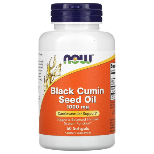 Black Cumin Seed Oil 1000 мг (Масло семян черного тмина) 60 гел капсул (Now Foods)