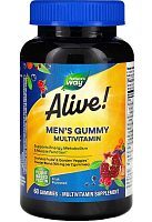 Alive! Men's Multi Gummy (комплекс мультивитаминов для мужчин) 60 жеват. таблеток (Nature's Way)