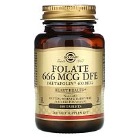 Folate 666 mcg DFE (Metafolin 400 mcg) 100 таблеток (Solgar)