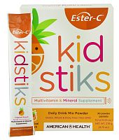 Ester-C® Kid Stiks (напиток для поддержки детского иммунитета) 30 пакетов (American Health)