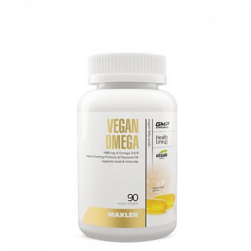 Vegan Omega 3-6-9 1480 мг (Омега 3 6 9) 90 капс (Maxler)