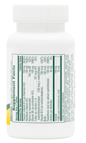 Mega B-100 SR (сбалансированный комплекс витаминов B) 60 таблеток (NaturesPlus) фото 3