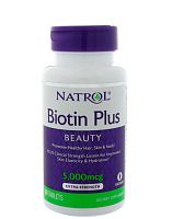 Biotin Plus 5000 мкг 60 таблеток (Natrol)
