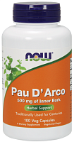 Pau D'Arco 500 мг (Кора муравьиного дерева) 100 вег. капсул (Now Foods)