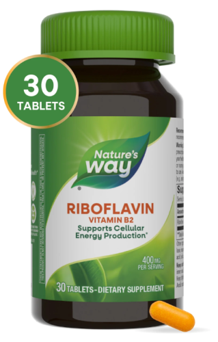 Riboflavin Vitamin B-2 400 mg (Витамин B-2 Рибофлавин 400 мг) 30 таблеток (Nature's Way) фото 3