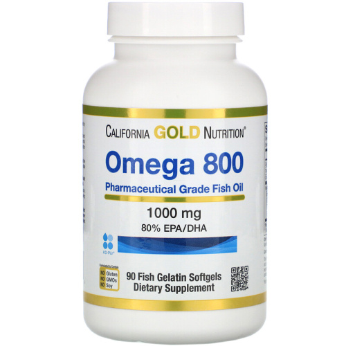 Omega 800 - 1000 mg - 90 капсул (California Gold Nutrition) фото 2