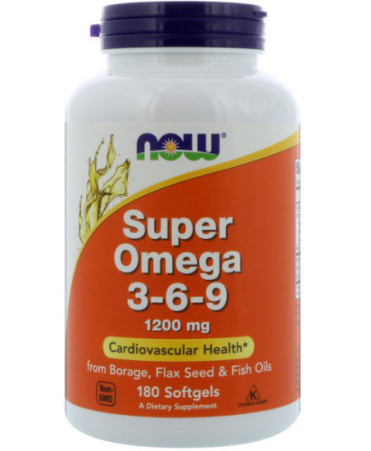 Super Omega-3-6-9 1200 мг - 180 капсул (Now Foods) фото 3