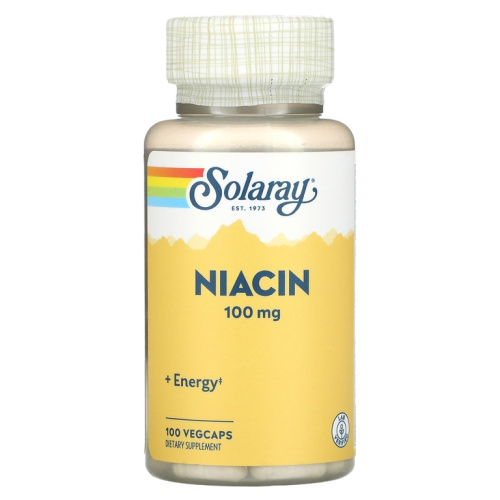 Niacin 100 mg Vitamin B-3 (Ниацин 100 мг витамин В-3) 100 вег капсул (Solaray)