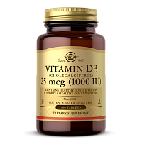 Vitamin D3 (Витамин Д3) 25 мкг (1000 IU) 180 таблеток (Solgar)