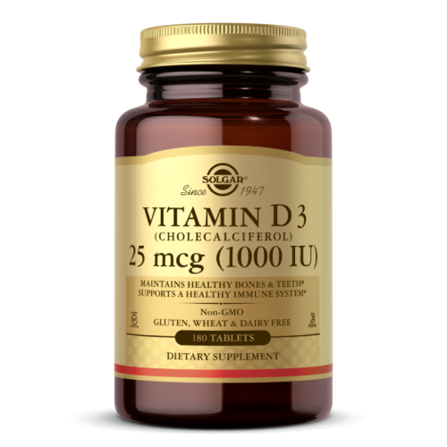 Vitamin D3 (Витамин Д3) 25 мкг (1000 IU) 180 таблеток (Solgar)