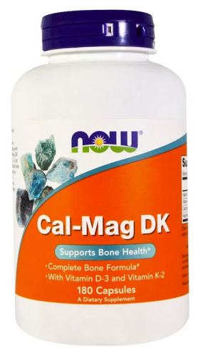 Cal-Mag DK (Кальций Магний с витаминами D-3 и K-2) 180 капсул (Now Foods)