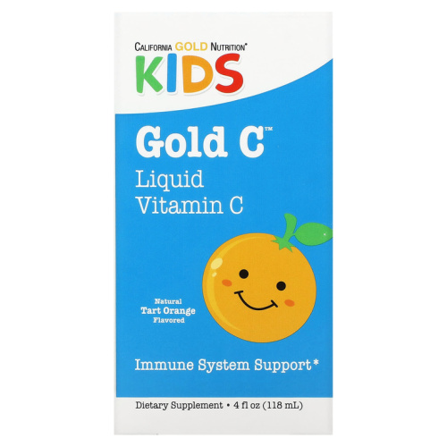 Витамин C в жидкой форме для детей 118 мл натуральный апельсиновый вкус (California Gold Nutrition)