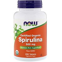 Spirulina (Спирулина) 500 мг 200 таблеток (Now Foods)