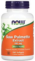 Saw Palmetto Extract 160 мг (Экстракт ягод пальмы сереноа) 240 мягких капсул (Now Foods)